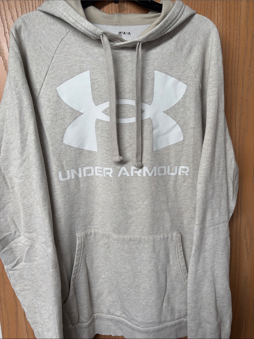 Under Armour Heather Gray Pullover Hoodie with White Logo